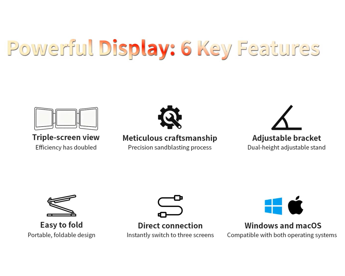 TriDeskPro™ Foldable Triple-Screen Workstation